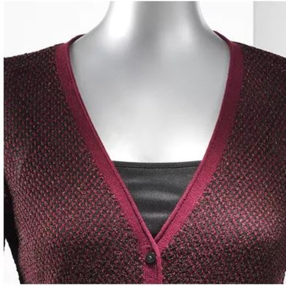 Simply Vera Vera Wang Lurex Cardigan Sweater L - Picture 4 of 9